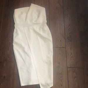 Off white tube top formal dress